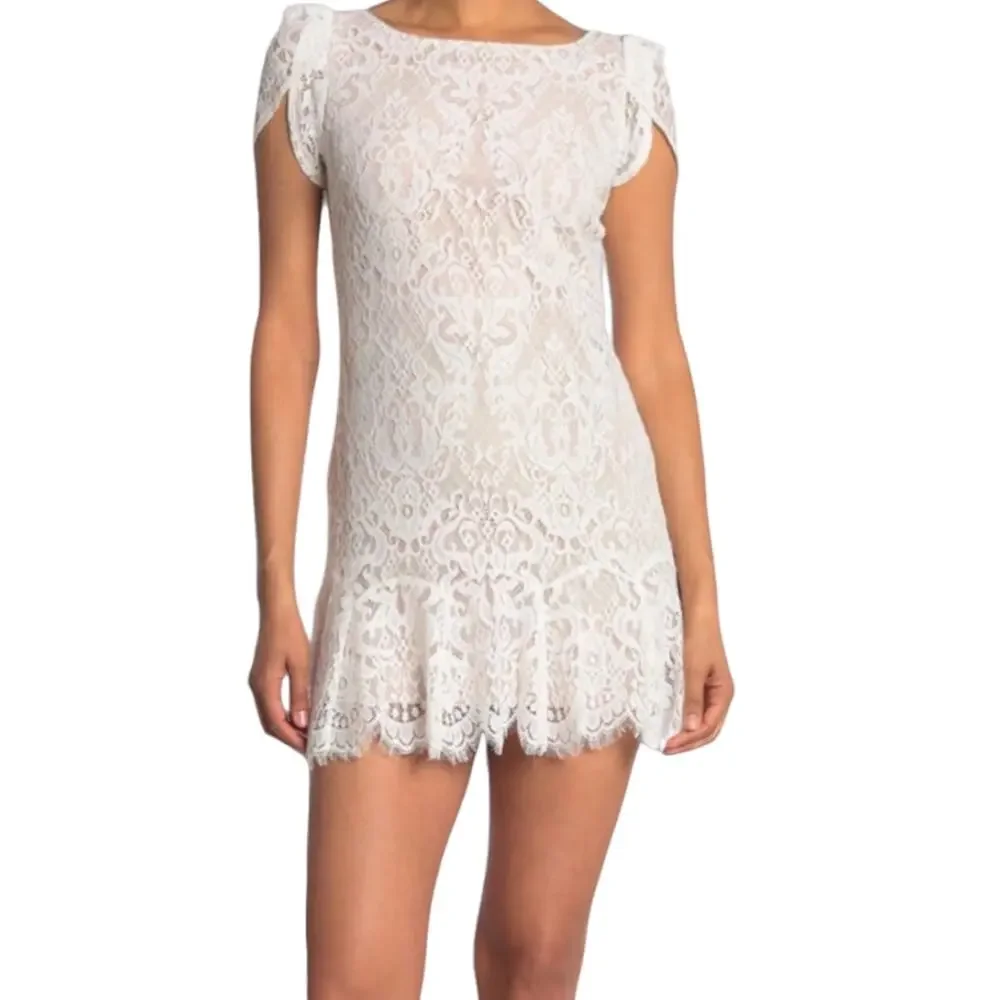 BB Dakota Steve Madden Revolve Fast Lace Environment White Lace Fairy Mini Dress - Picture 10 of 10
